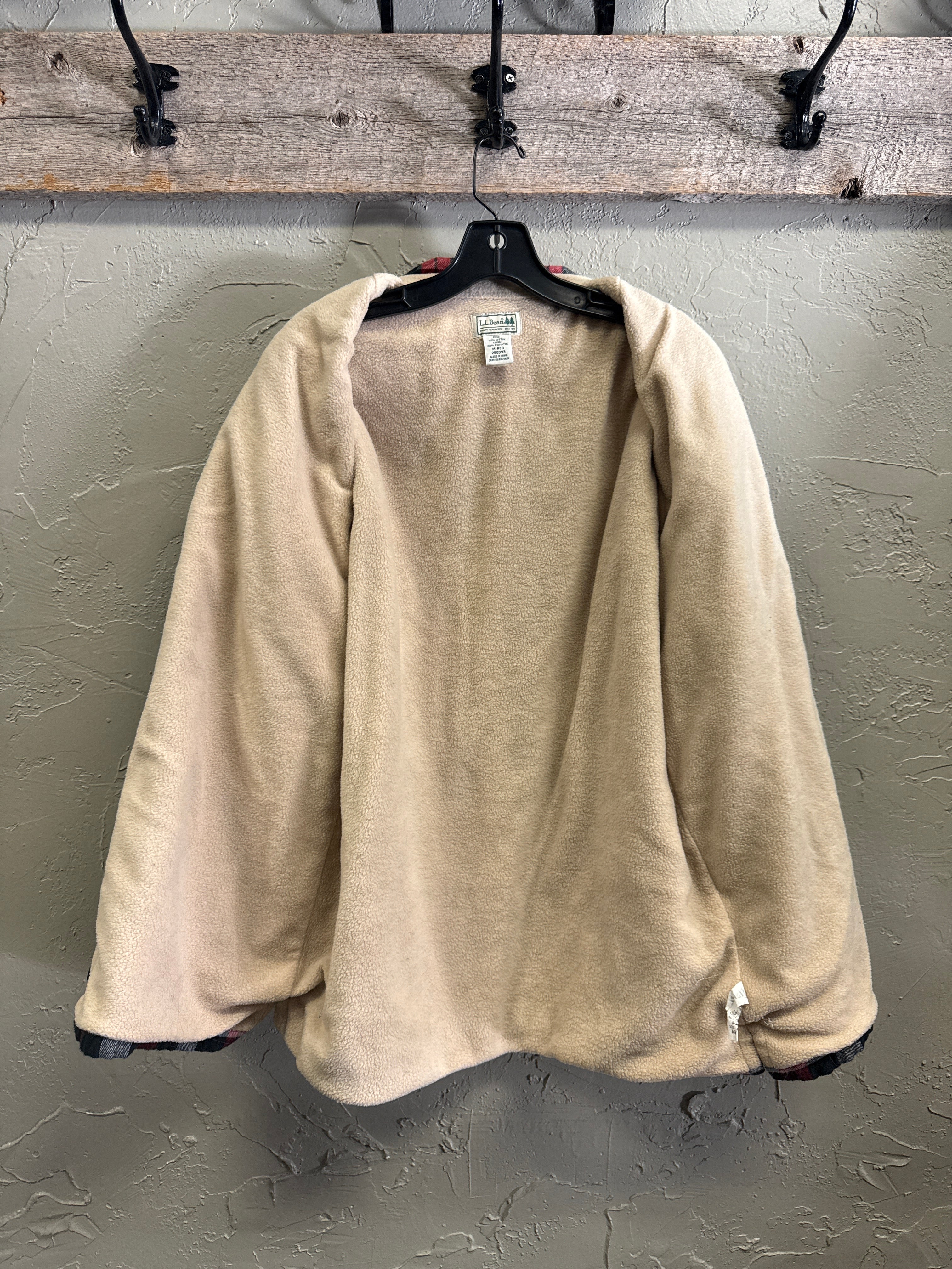 LL BEAN FLEECE LINED FLANNEL