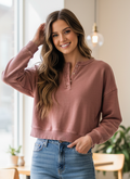 PEACH LOVE CROP SWEATSHIRT