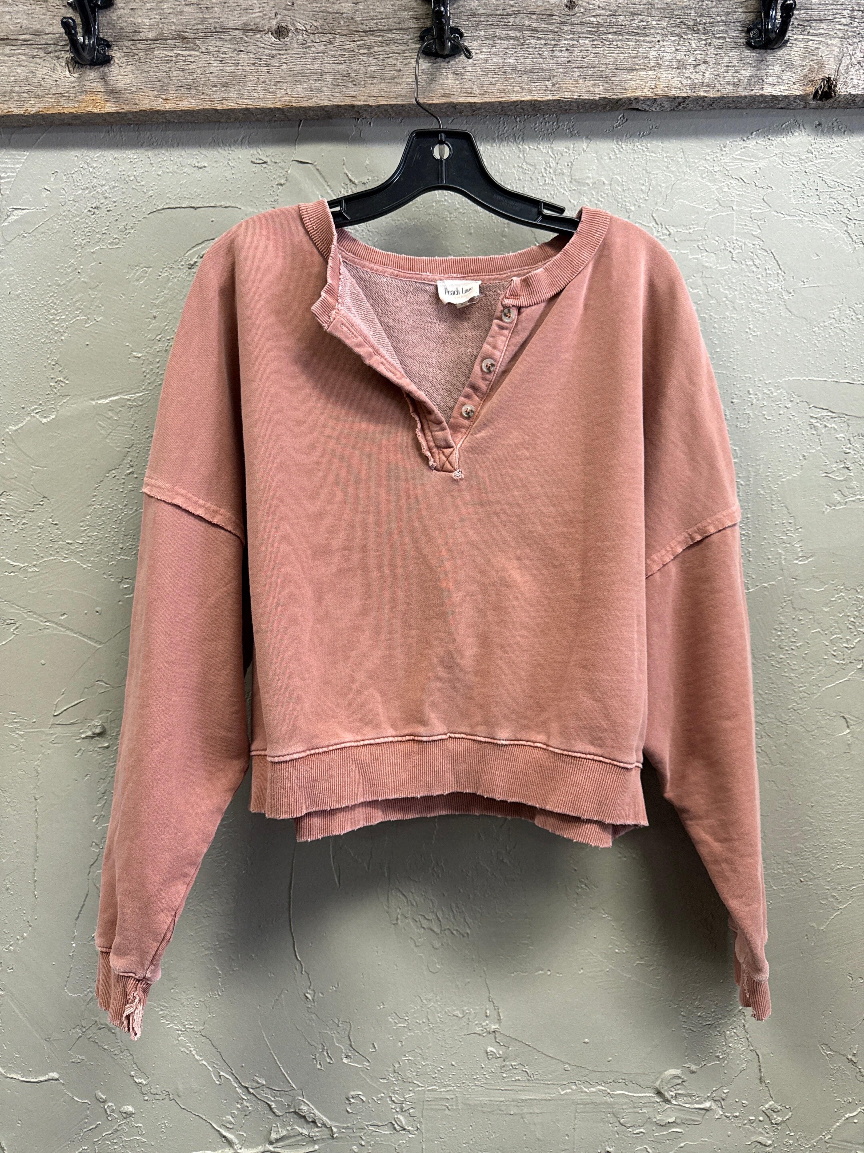 PEACH LOVE CROP SWEATSHIRT