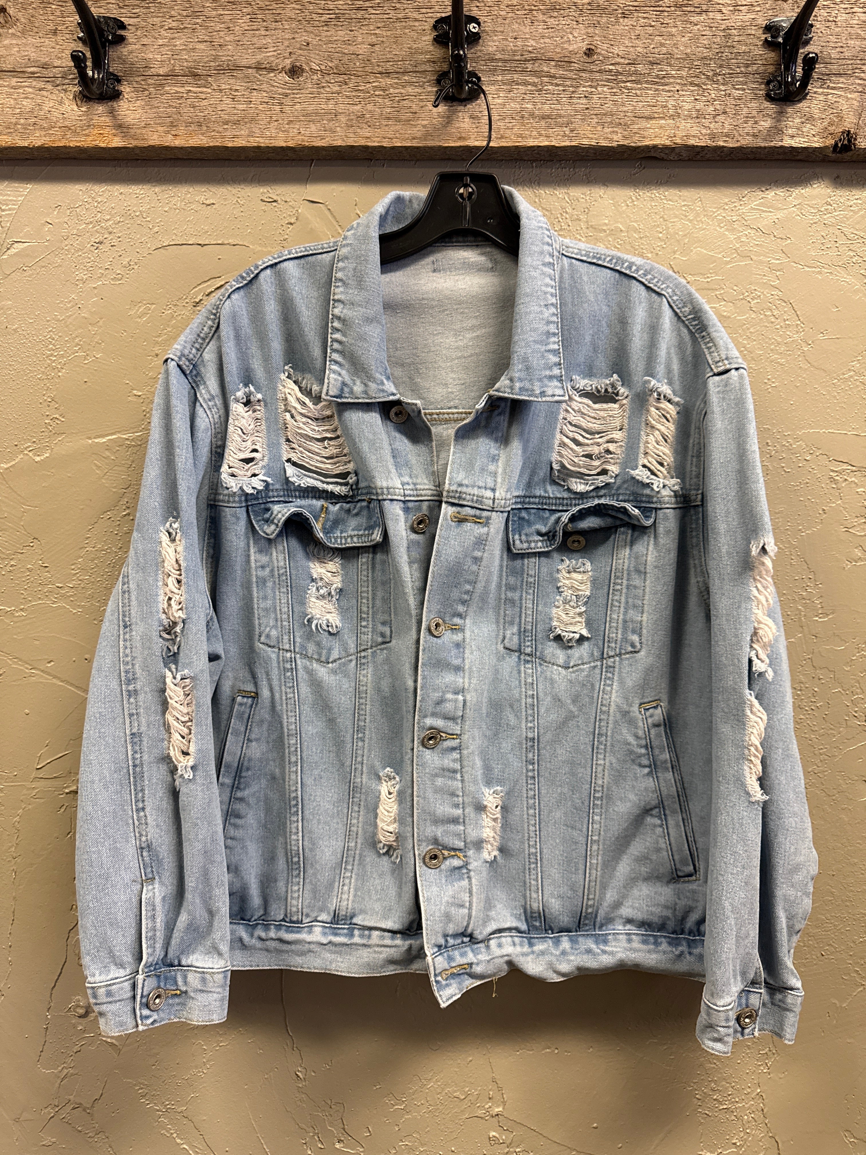 DISTRESSED DENIM JACKET