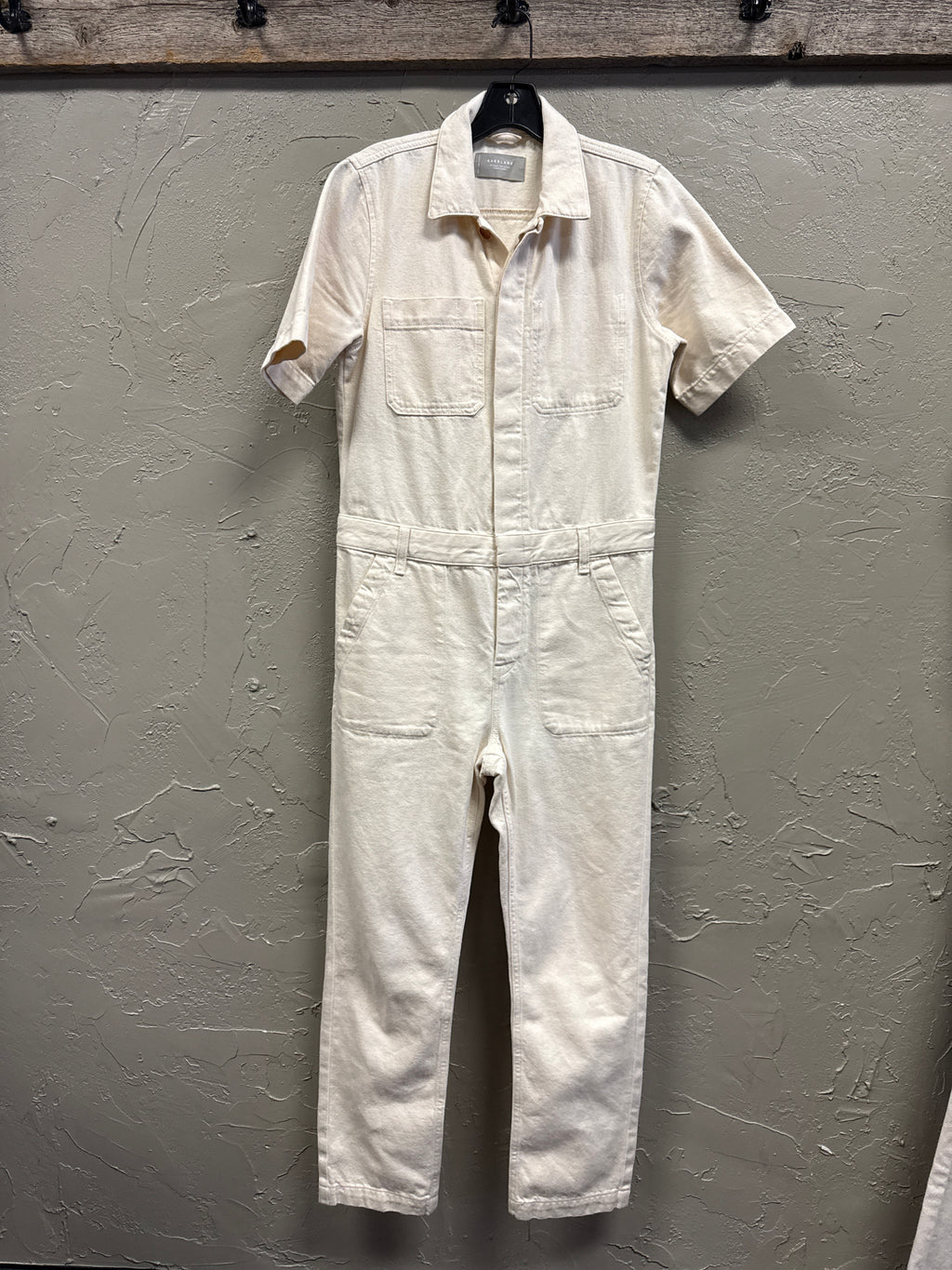 EVERLANE SHORT SLEEVE OVERALL (org$148)