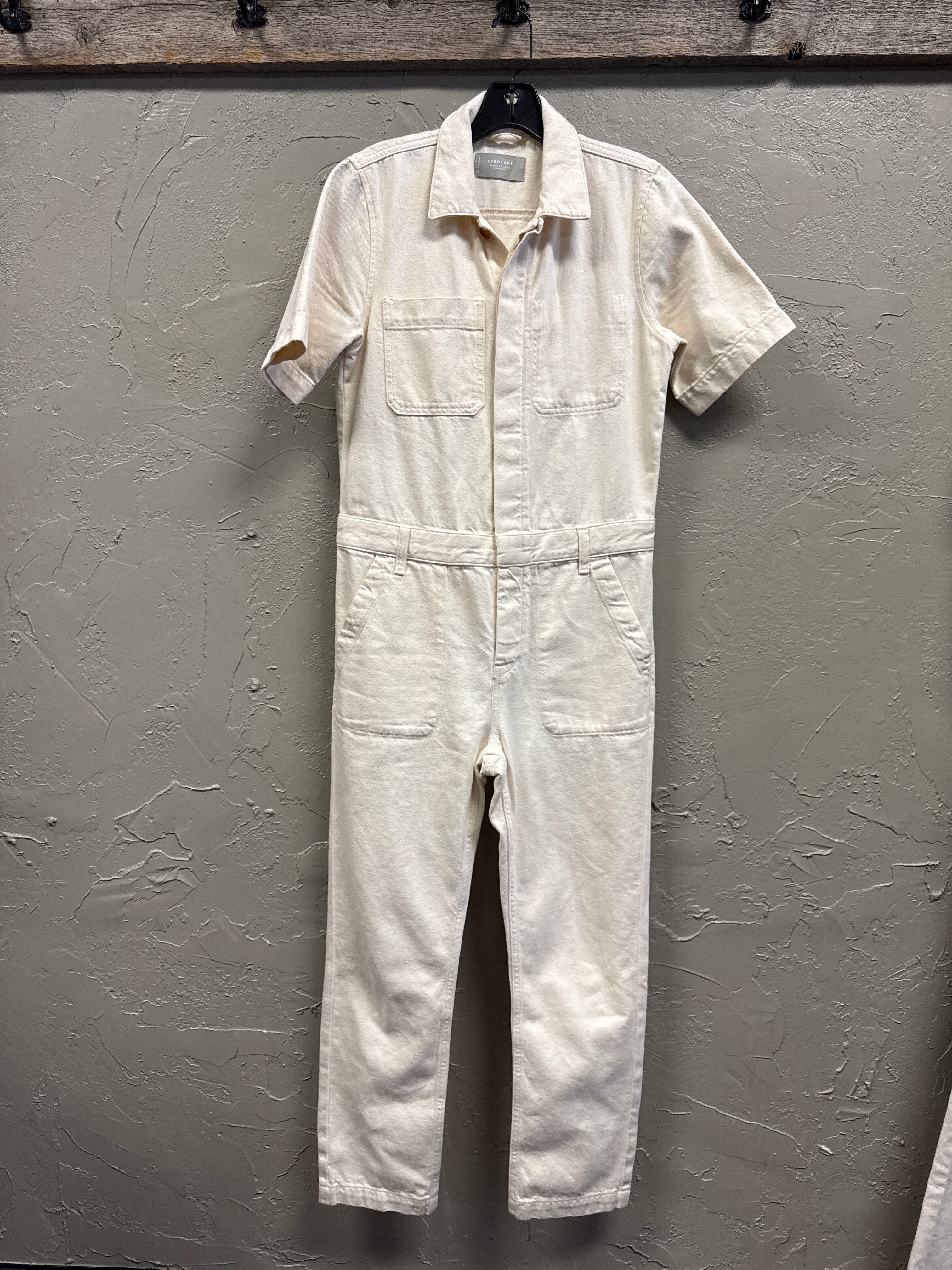 EVERLANE SHORT SLEEVE OVERALL (org$148)