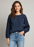 BANANA REPUBLIC LATTICE ACCENT TOP