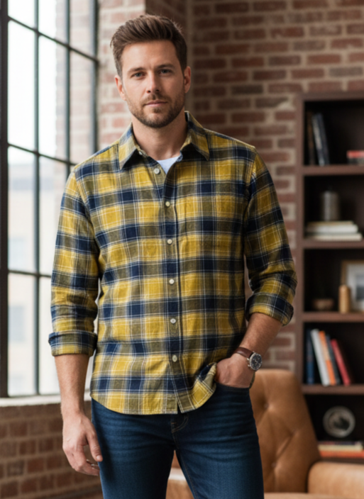 BANANA REPUBLIC PLAID COTTON SHIRT