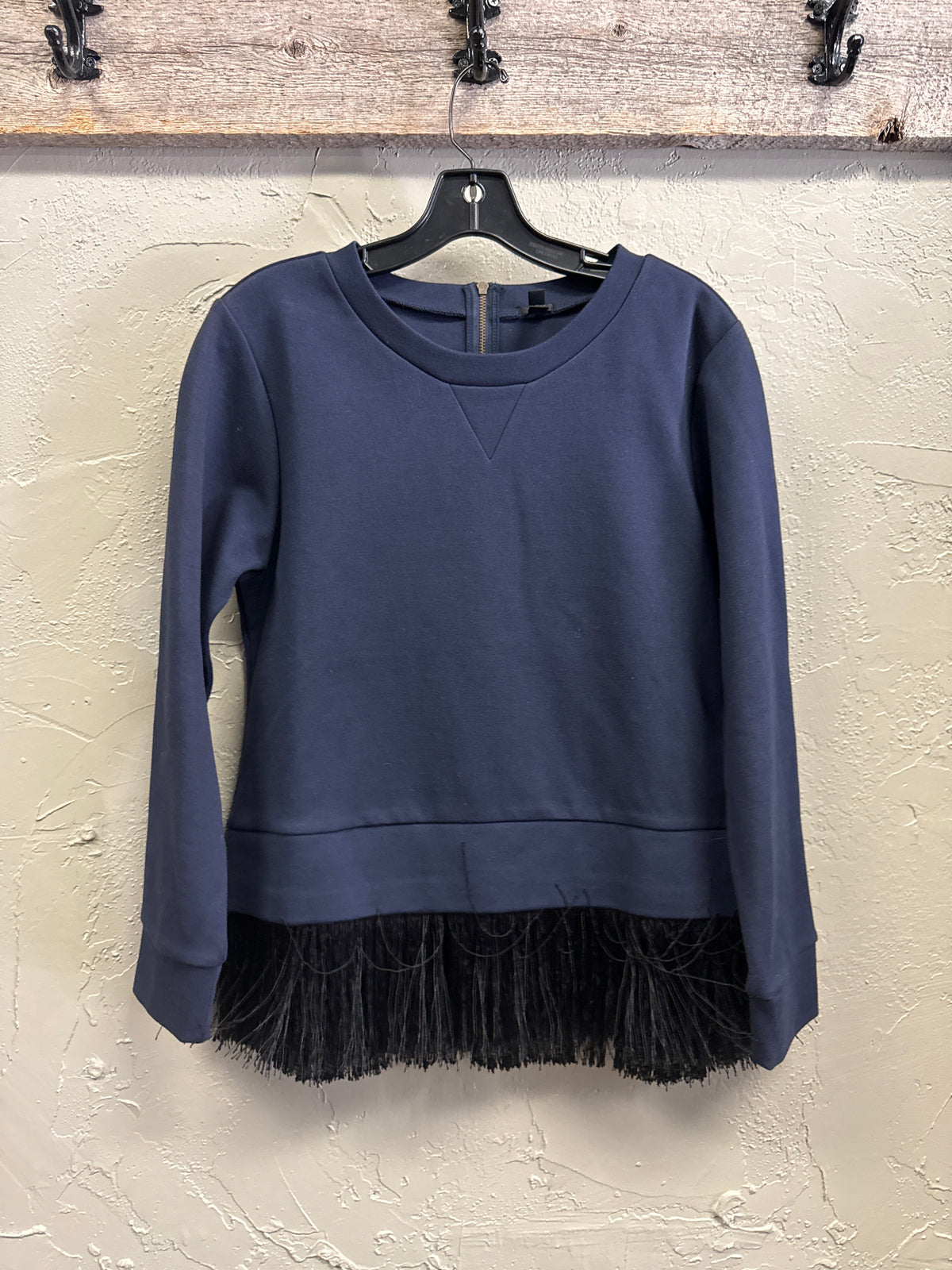 J Crew Fringe Hem Sweatshirt