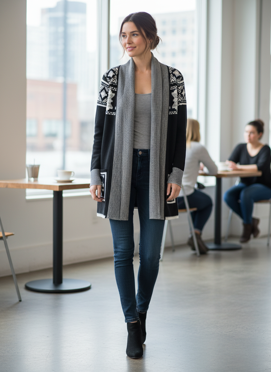 Yet Again Draped Open-Front Cardi