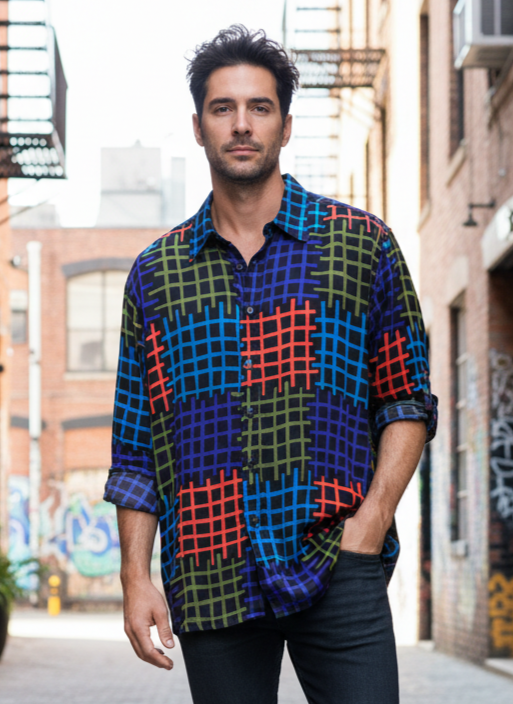 *RARE* VTG GENE MEYER SILK SHIRT