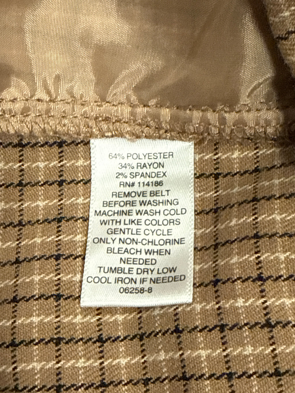 Liz Claiborne Plaid Belted Pant