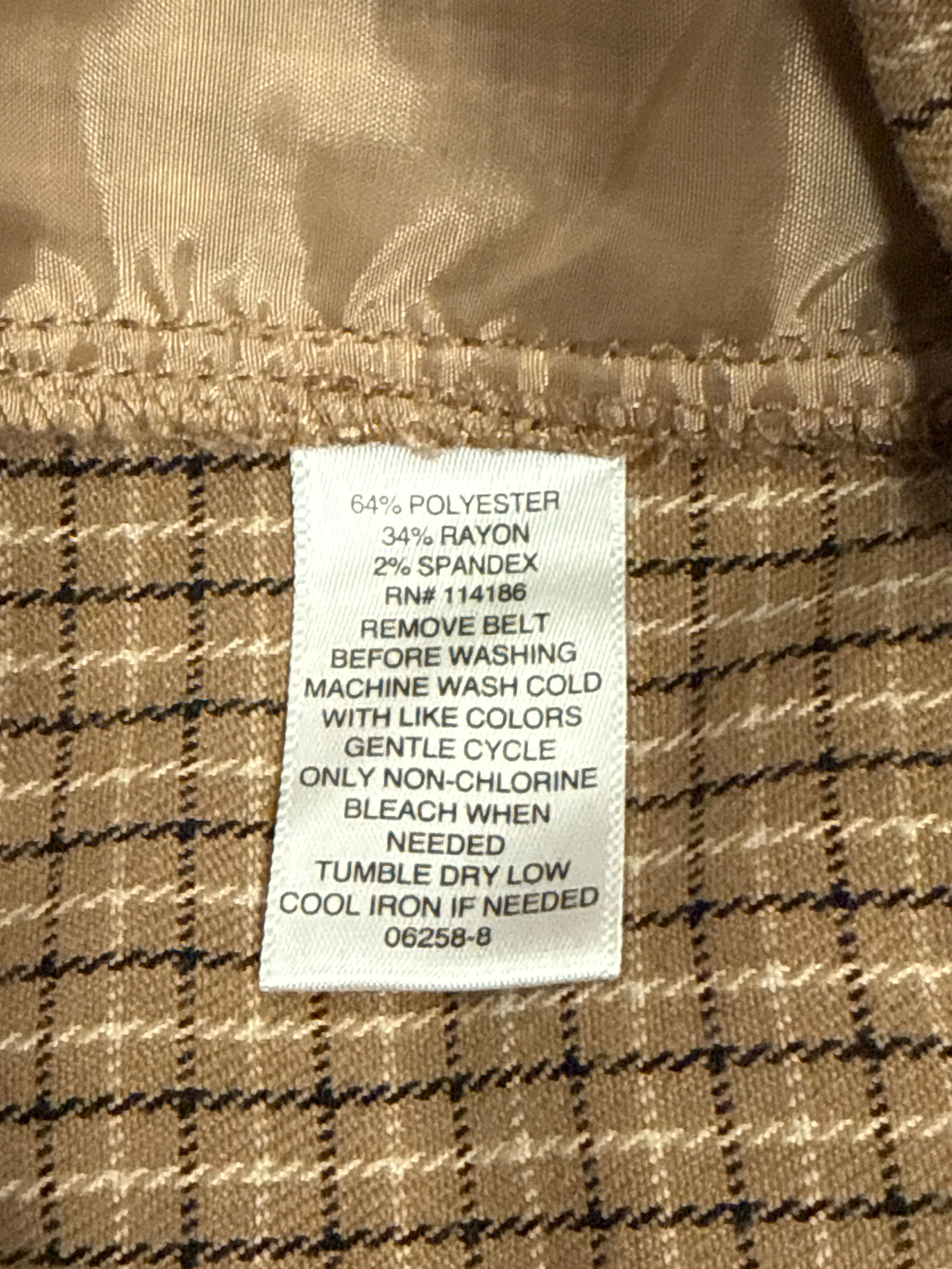 Liz Claiborne Plaid Belted Pant
