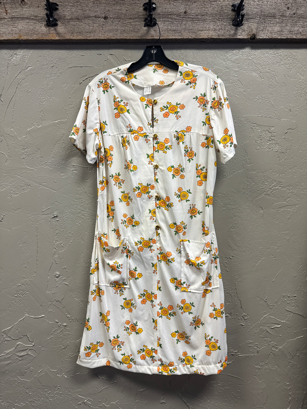 VTG FLORAL HOUSE DRESS *as is*