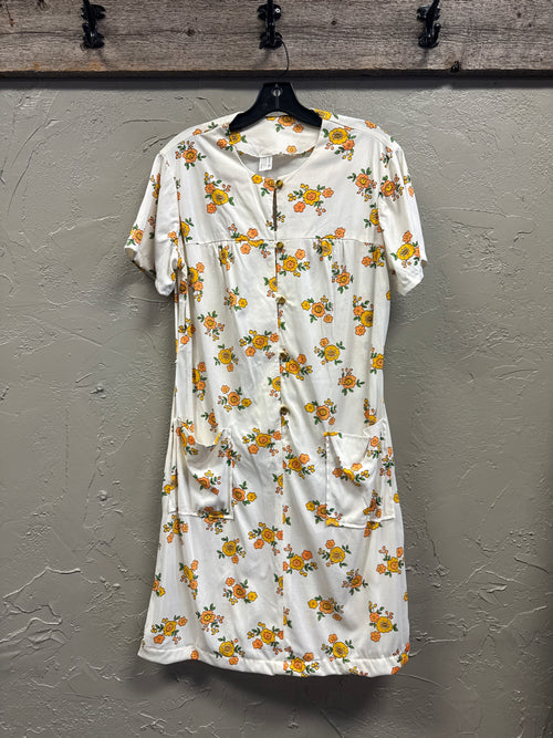 *Vtg Floral House Dress *as is*