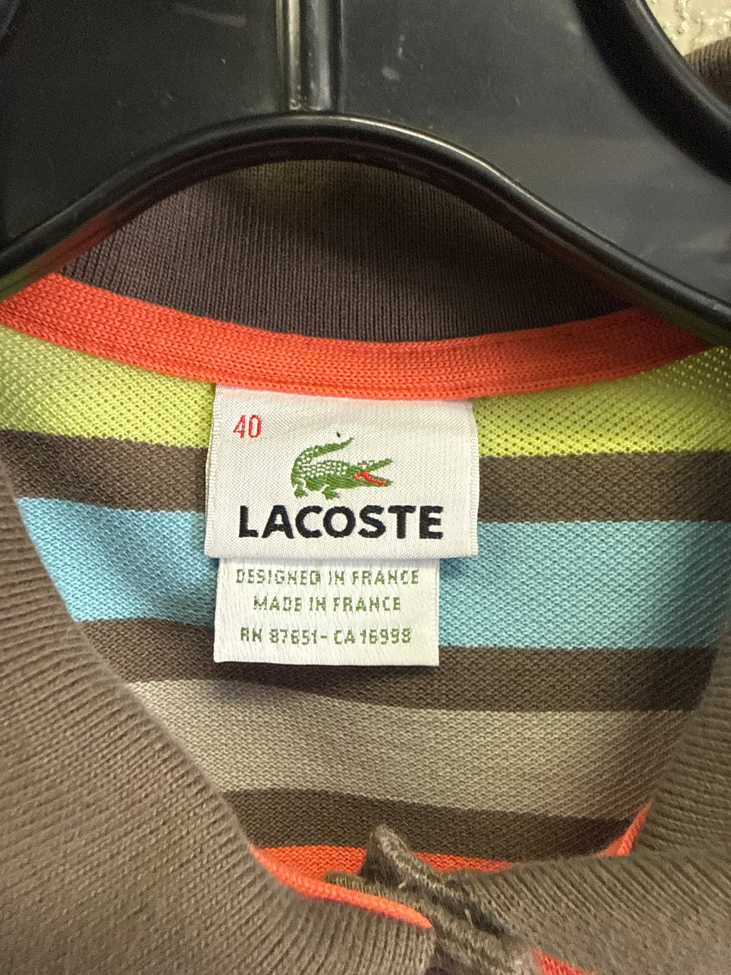 VTG Y2K LACOSTE STRIPED POLO