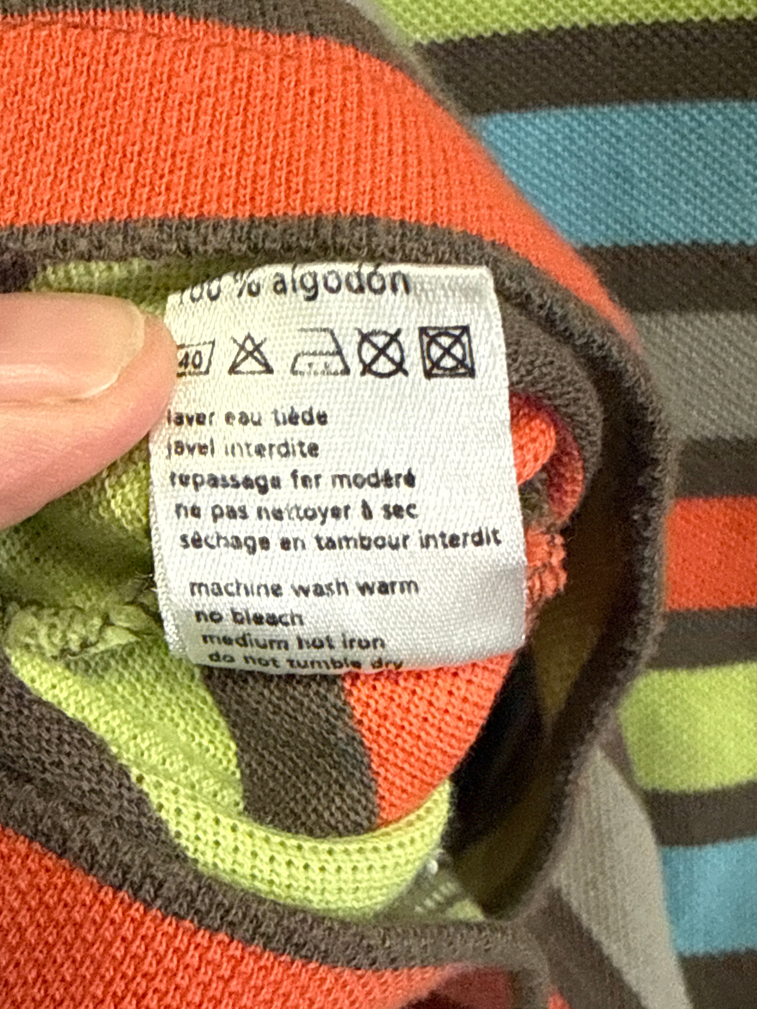 VTG Y2K LACOSTE STRIPED POLO