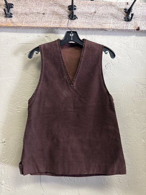 *VTG BROWN VELVET VEST