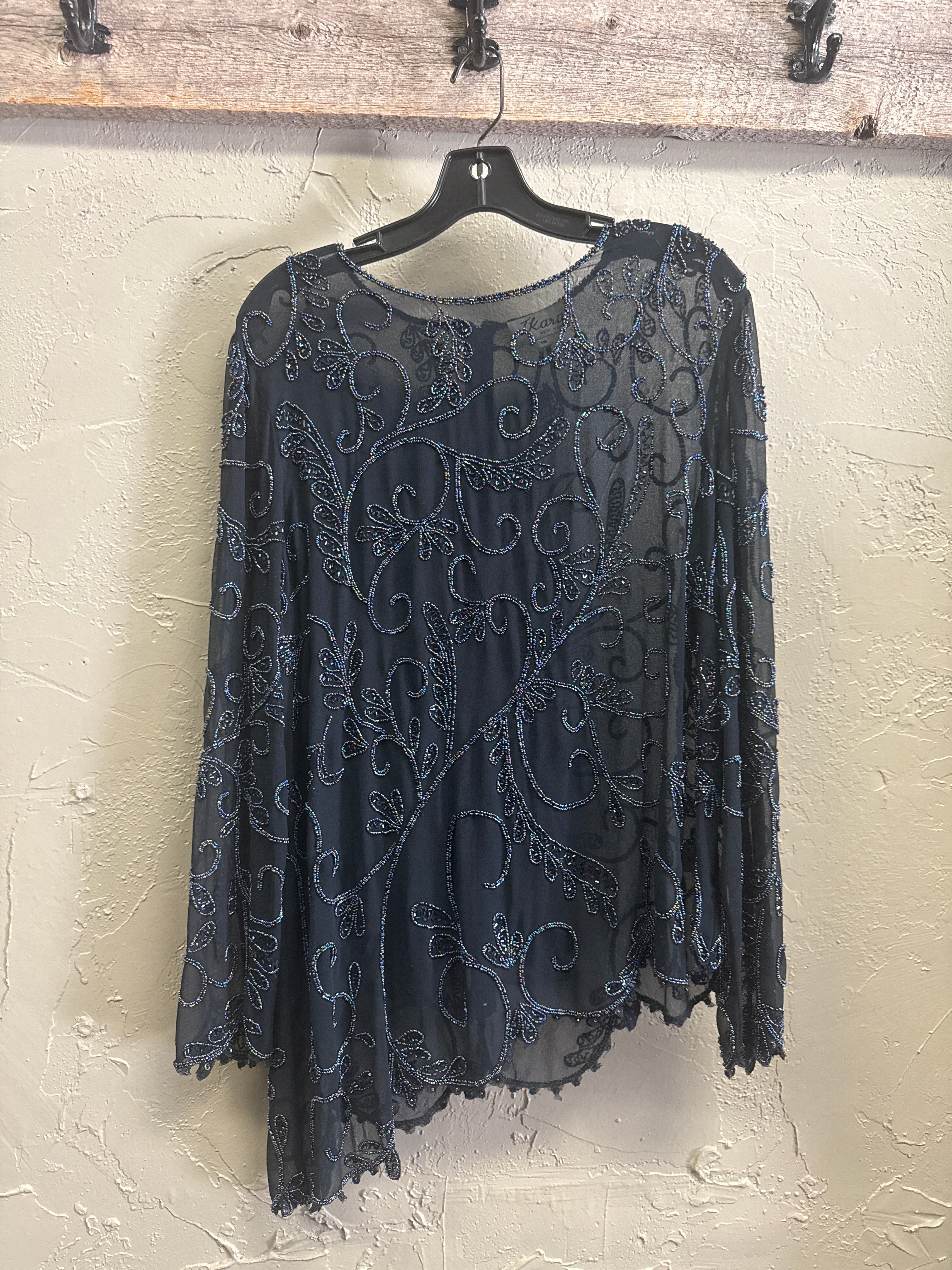JKARA ASYMMETRICAL BEADED TOP