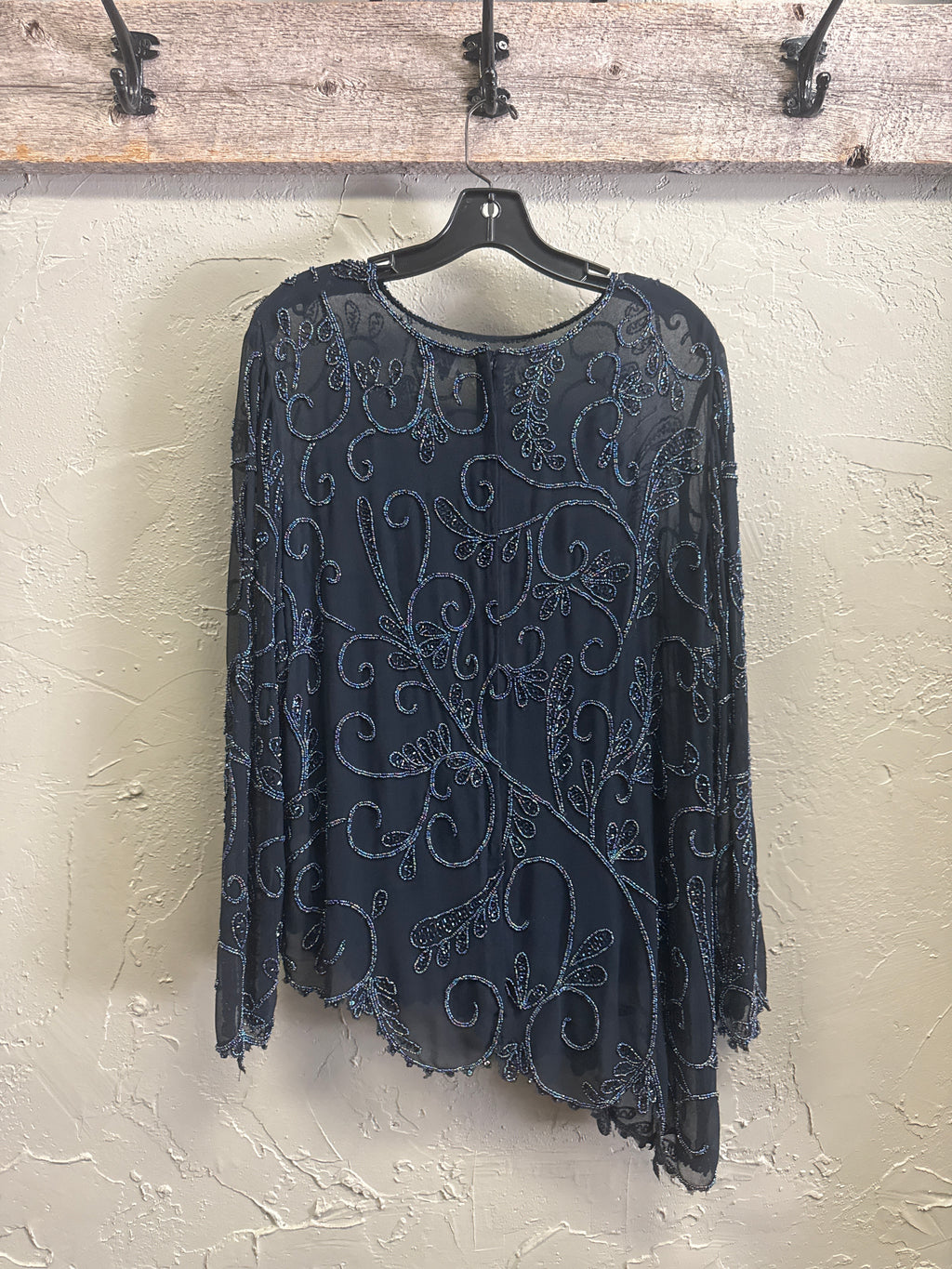 JKARA ASYMMETRICAL BEADED TOP
