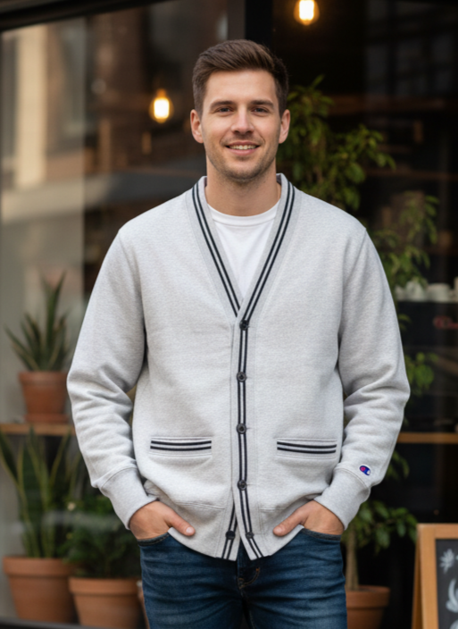 CHAMPION TIPPED CARDIGANS (org$115)