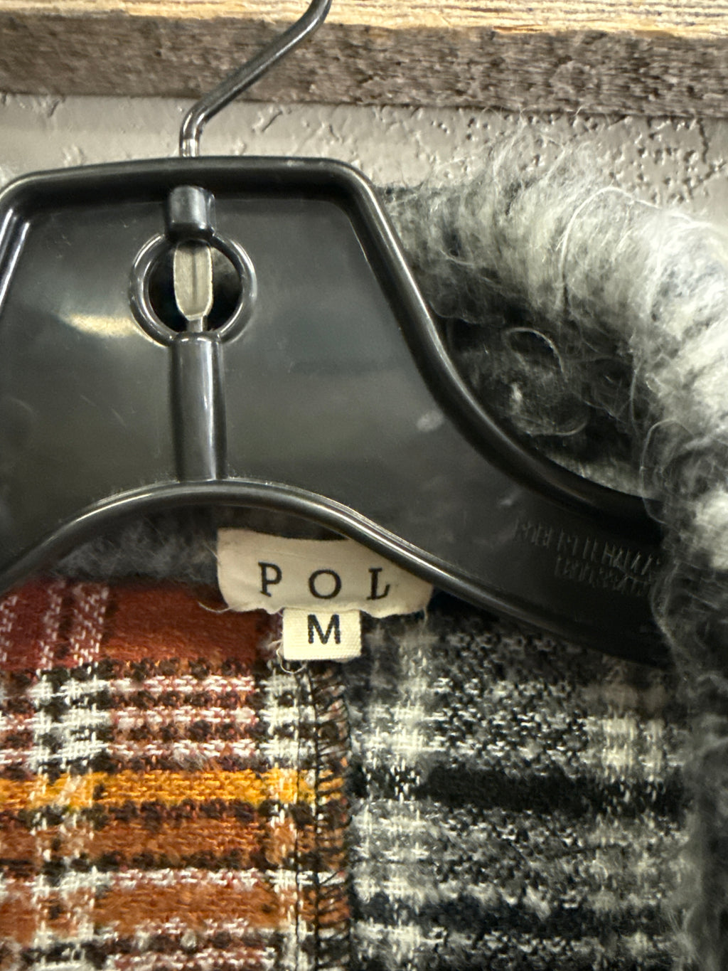POL Contrast Plaid Shacket