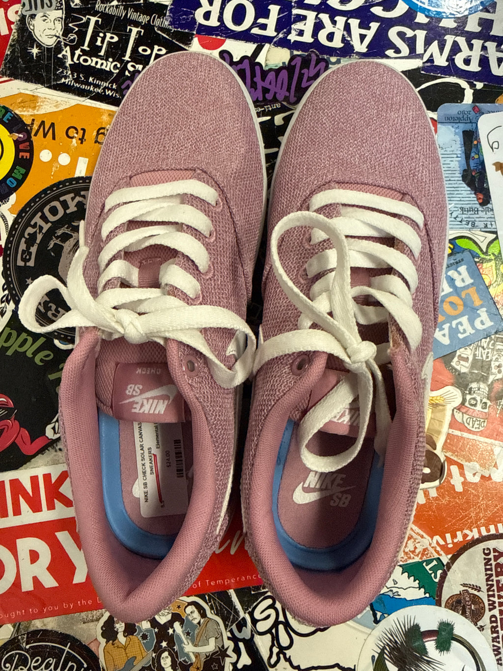 NIKE SB CHECK SOLAR CANVAS SNEAKERS