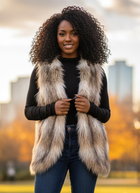 IMPRESSIONS FAUX FUR VEST