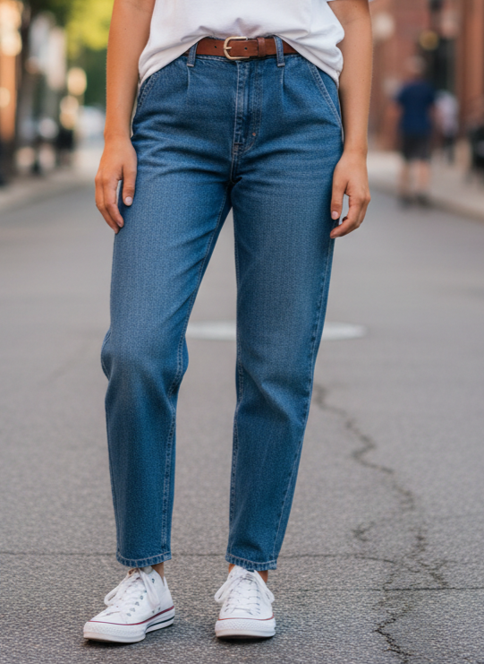 VTG 212 EXCHANGE PLEATED MOM JEAN