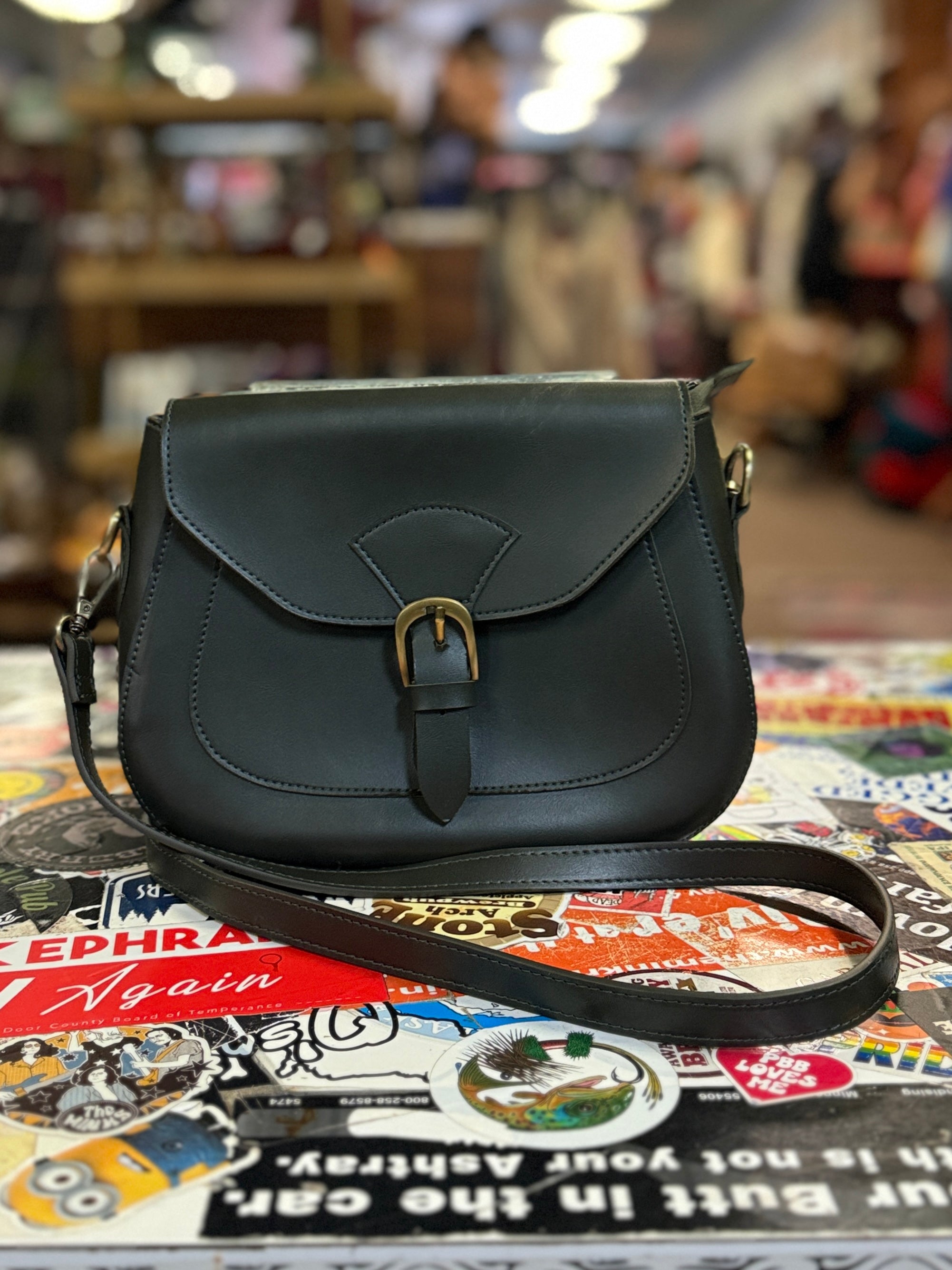 SUNLIGHT LEAVES VEGAN LEATHER SADDLE BAG