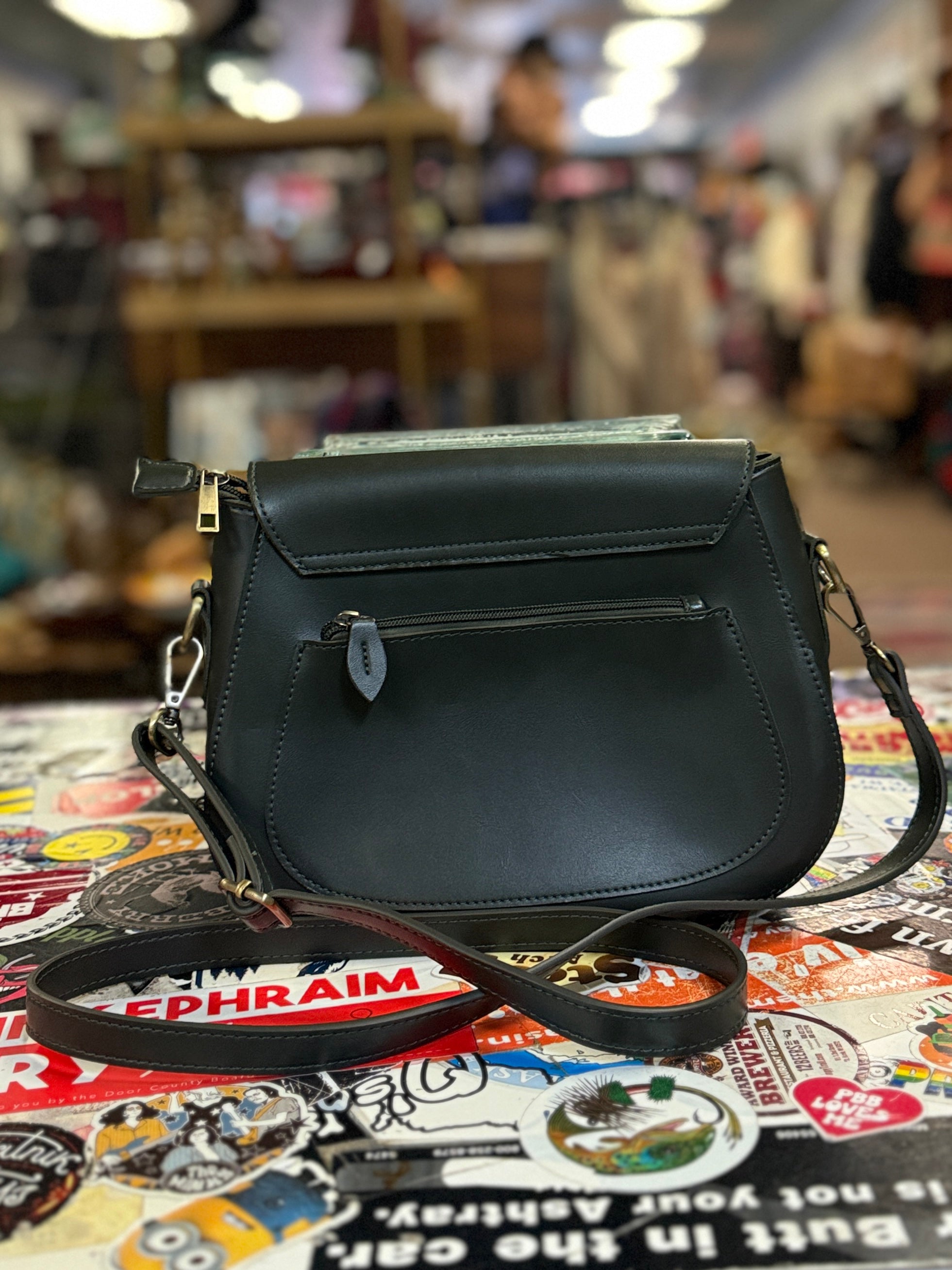 SUNLIGHT LEAVES VEGAN LEATHER SADDLE BAG