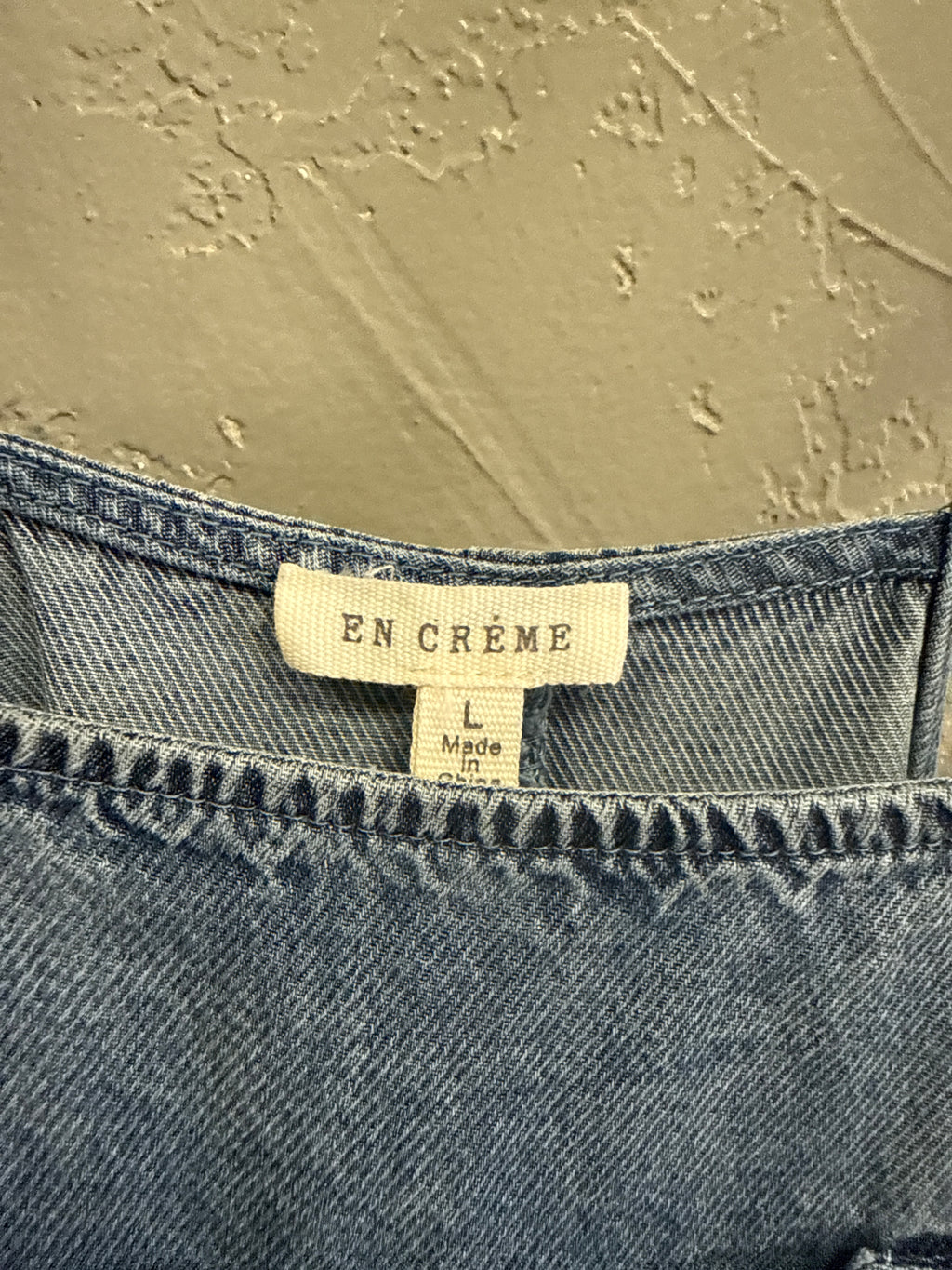 En Creme Denim Look Dress (org$70)