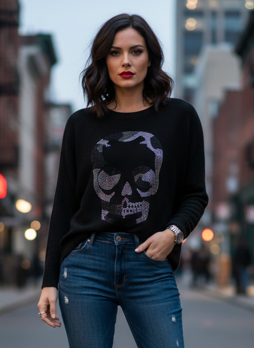 VILA MILANO SKULL SWEATER (org$119)