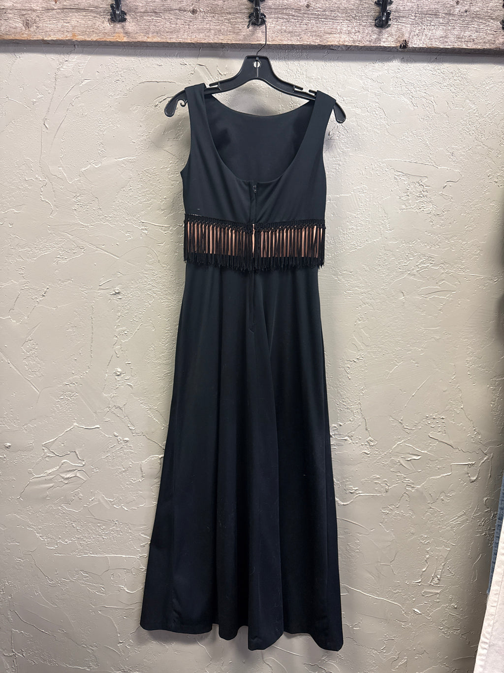 *VTG MARY-MARTIN FRINGE MAXI GOWN w/ SCARF
