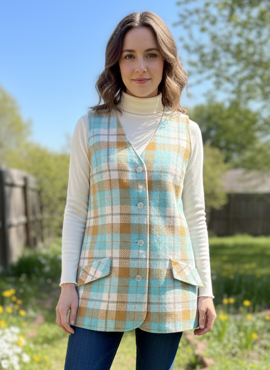 VTG SPORTS-MATE PLAID VEST