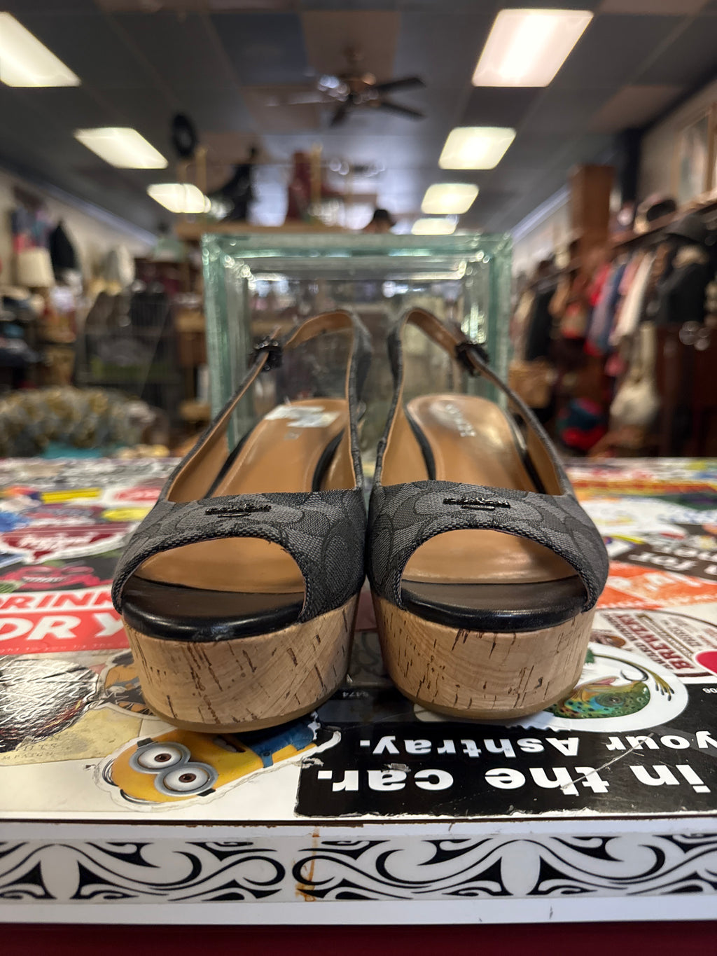 COACH LOGO WEDGE SANDALS (org$195)