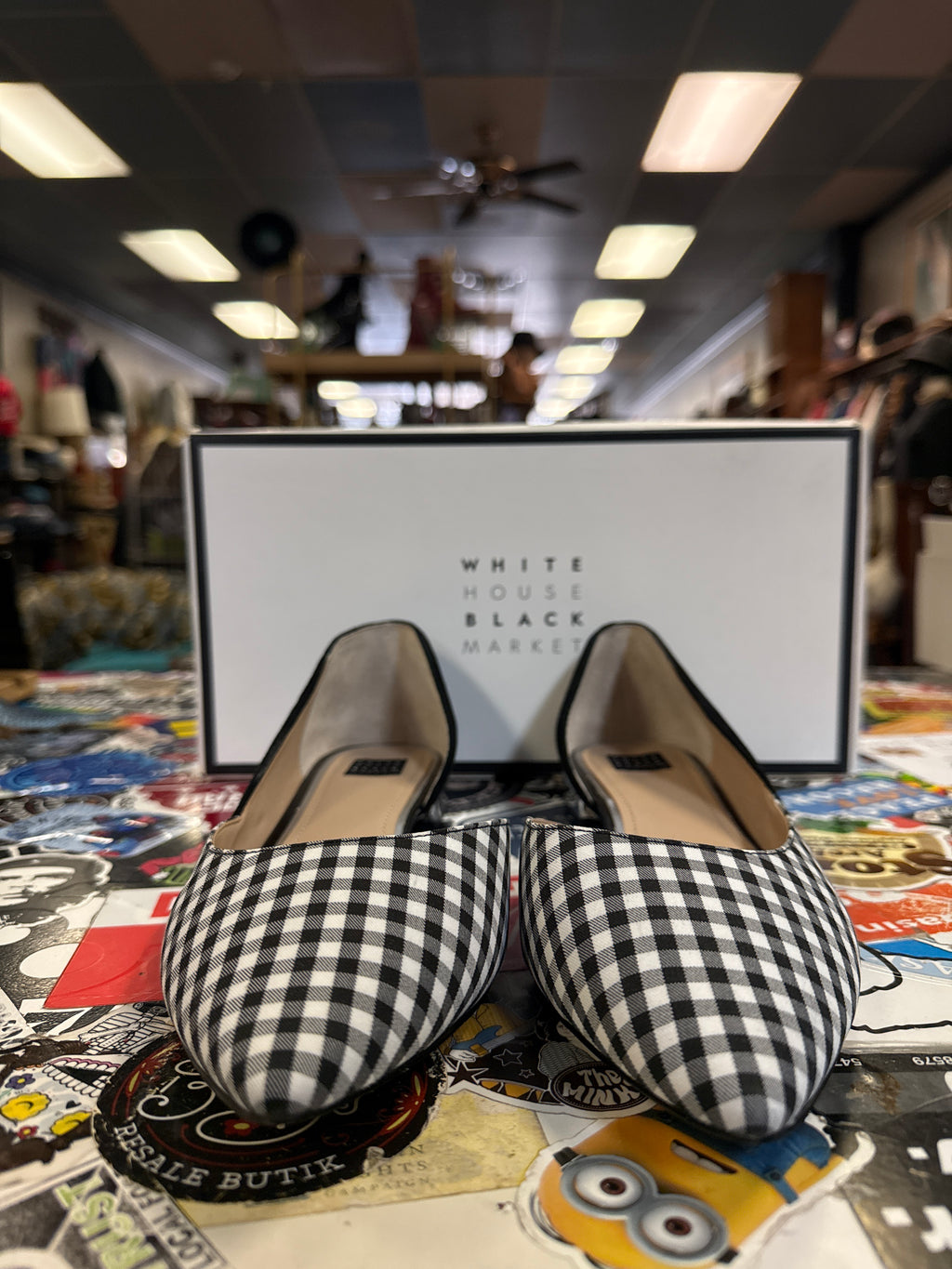 NIB WHBM GINGHAM FLATS (org$98)