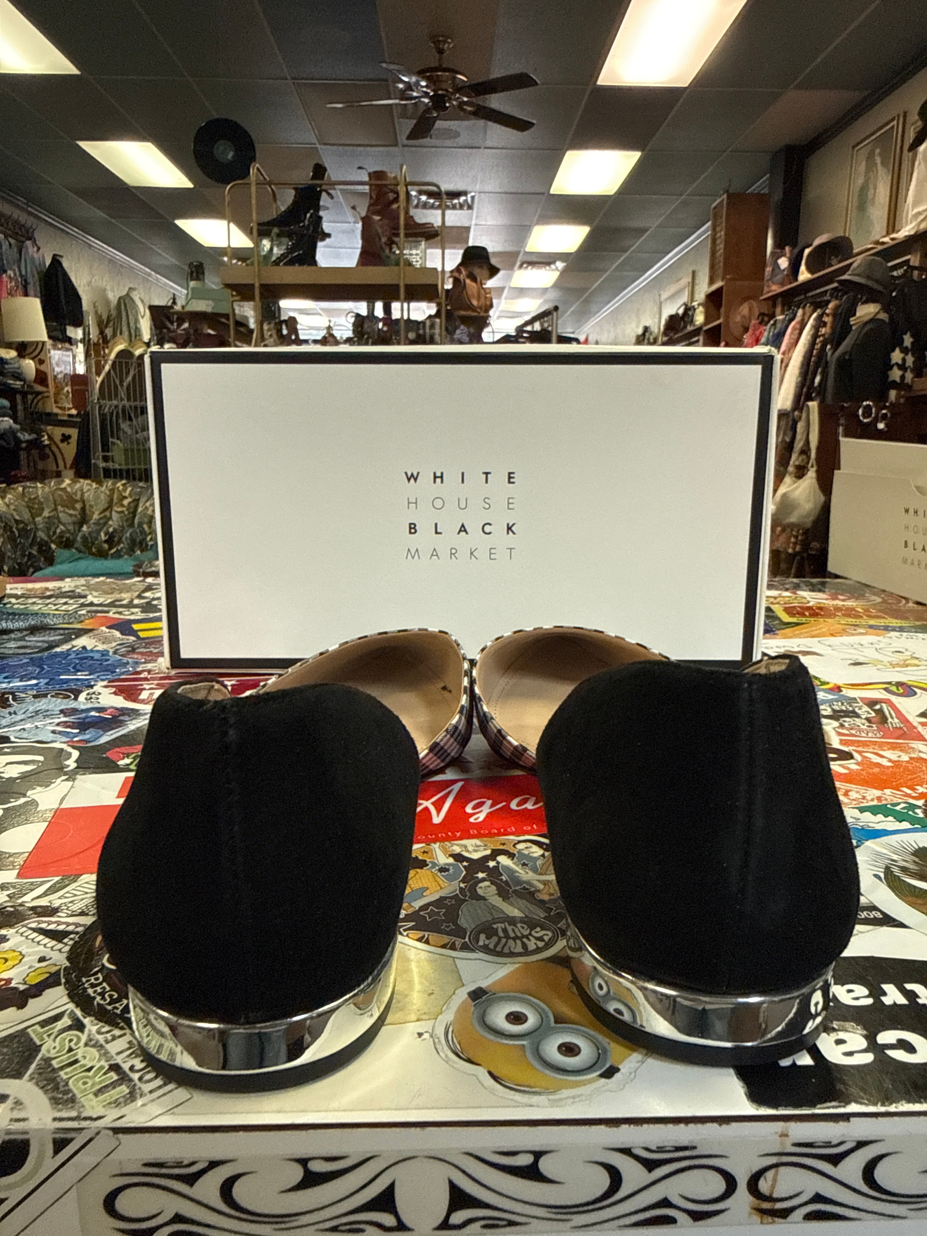 NIB WHBM GINGHAM FLATS (org$98)