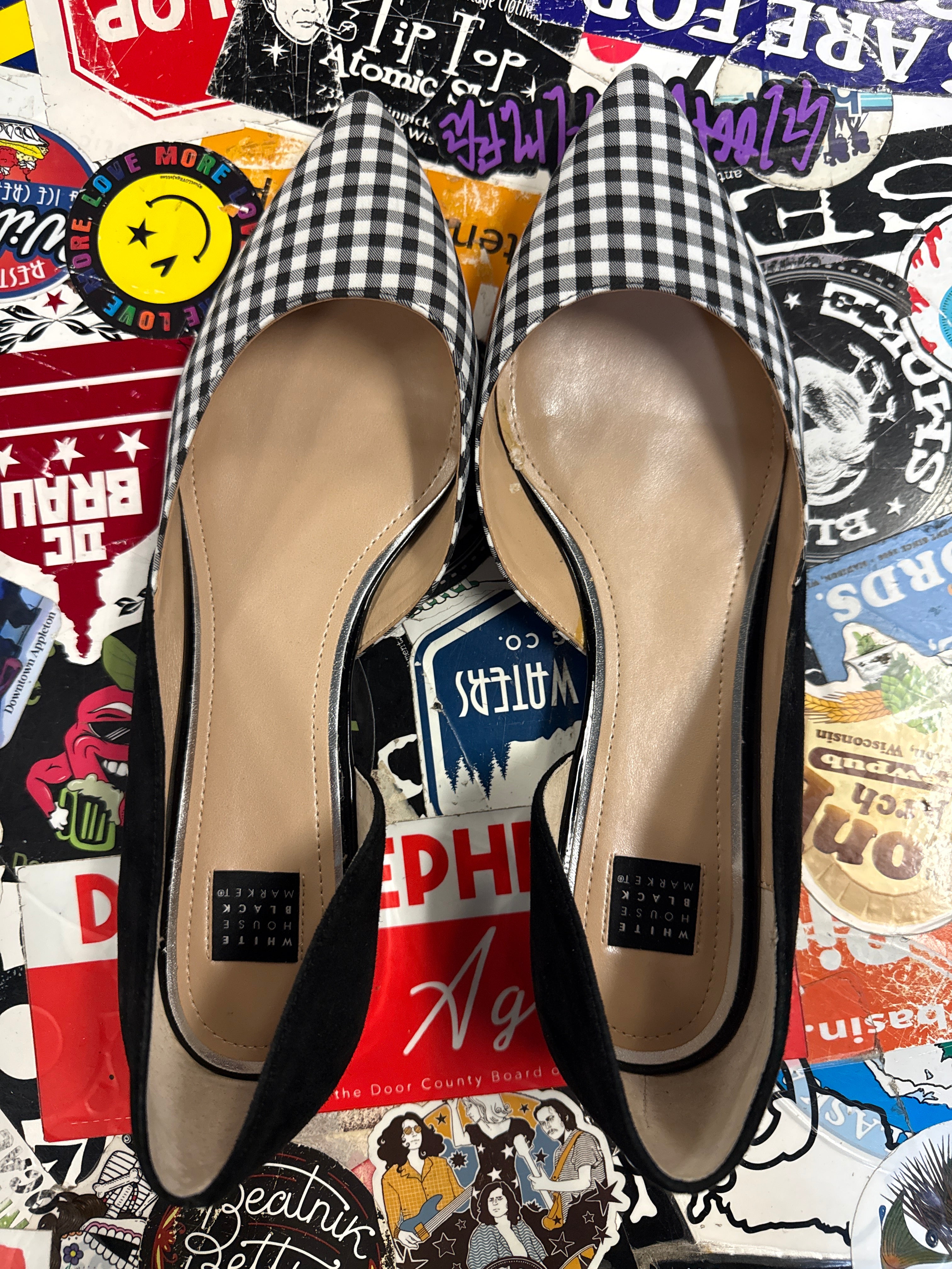 NIB WHBM GINGHAM FLATS (org$98)