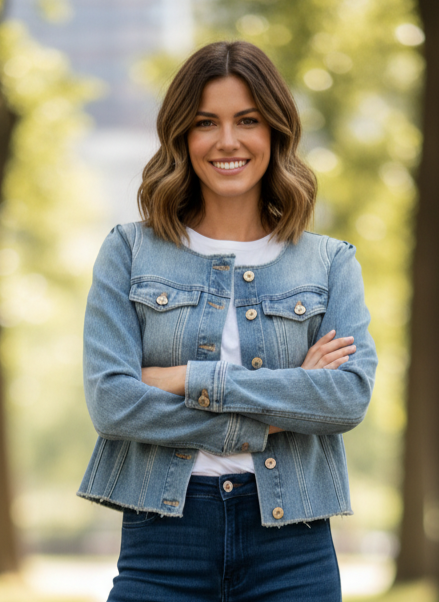 NWT WHBM CROP DENIM JACKET (org$150)