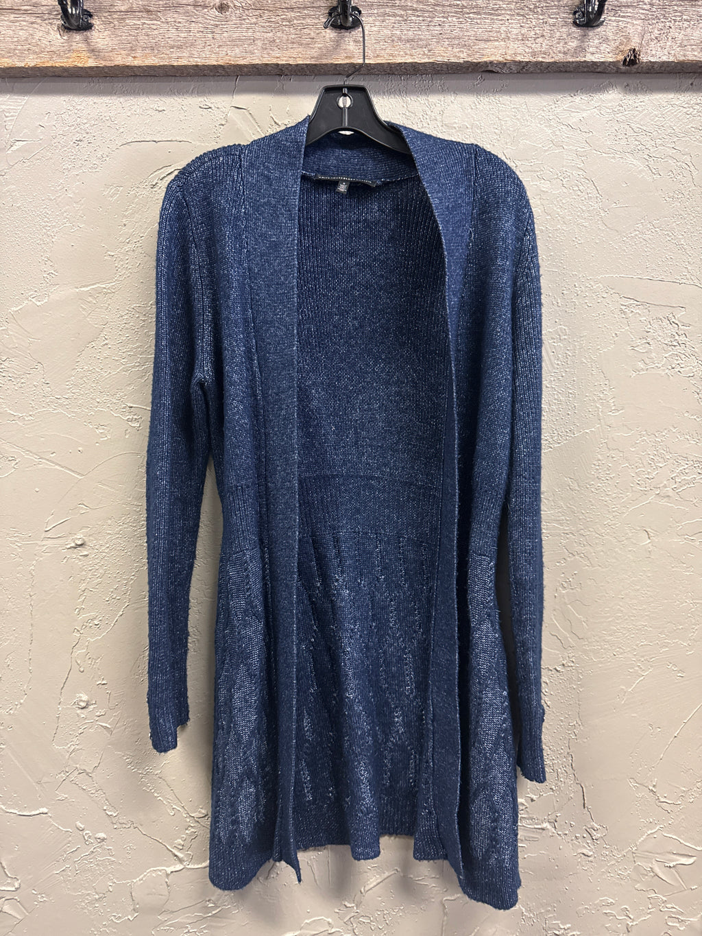 WHBM BLUE OPEN FRONT CARDI (org$120)