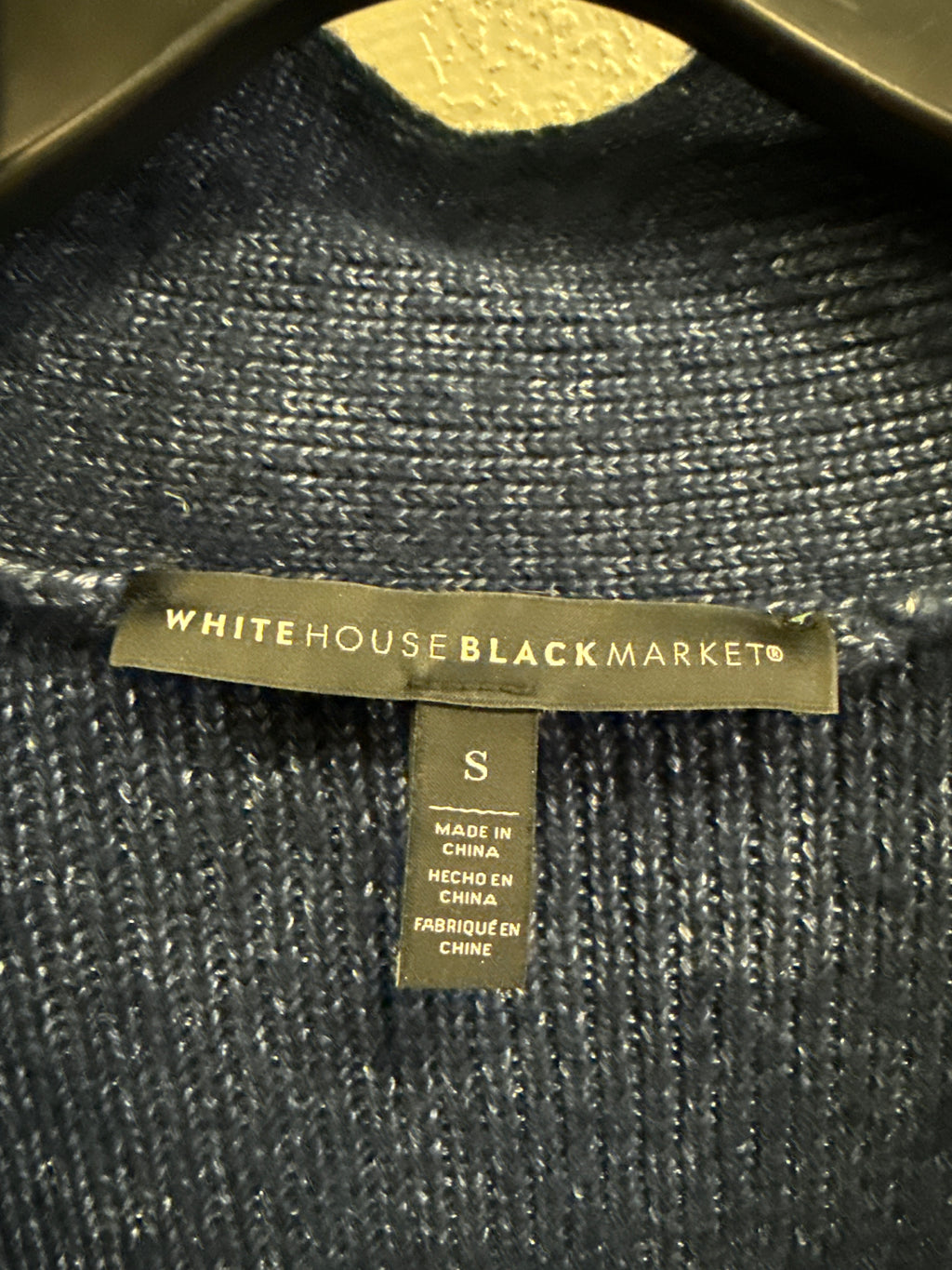 WHBM BLUE OPEN FRONT CARDI (org$120)