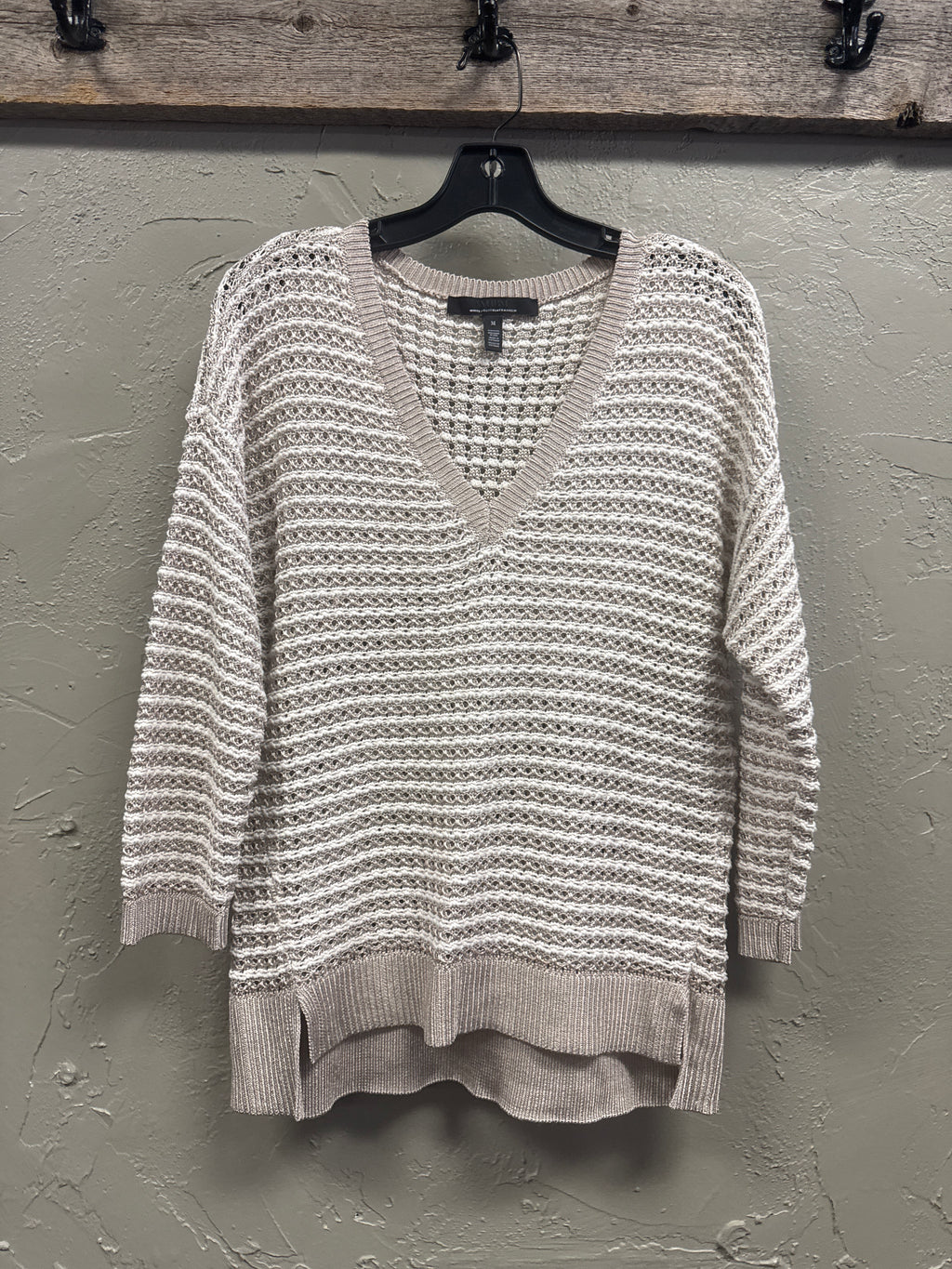 WHBM STRIPED OPEN-STITCH SWEATER (org$99)