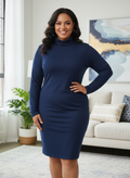 Turtleneck Bodycon Midi Dress