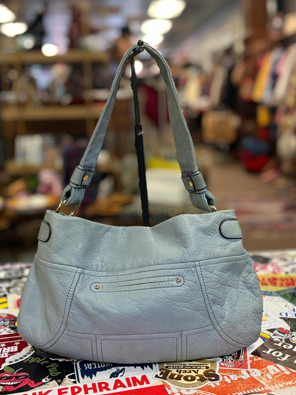 B MAKOWSKY POWDER BLUE HOBO