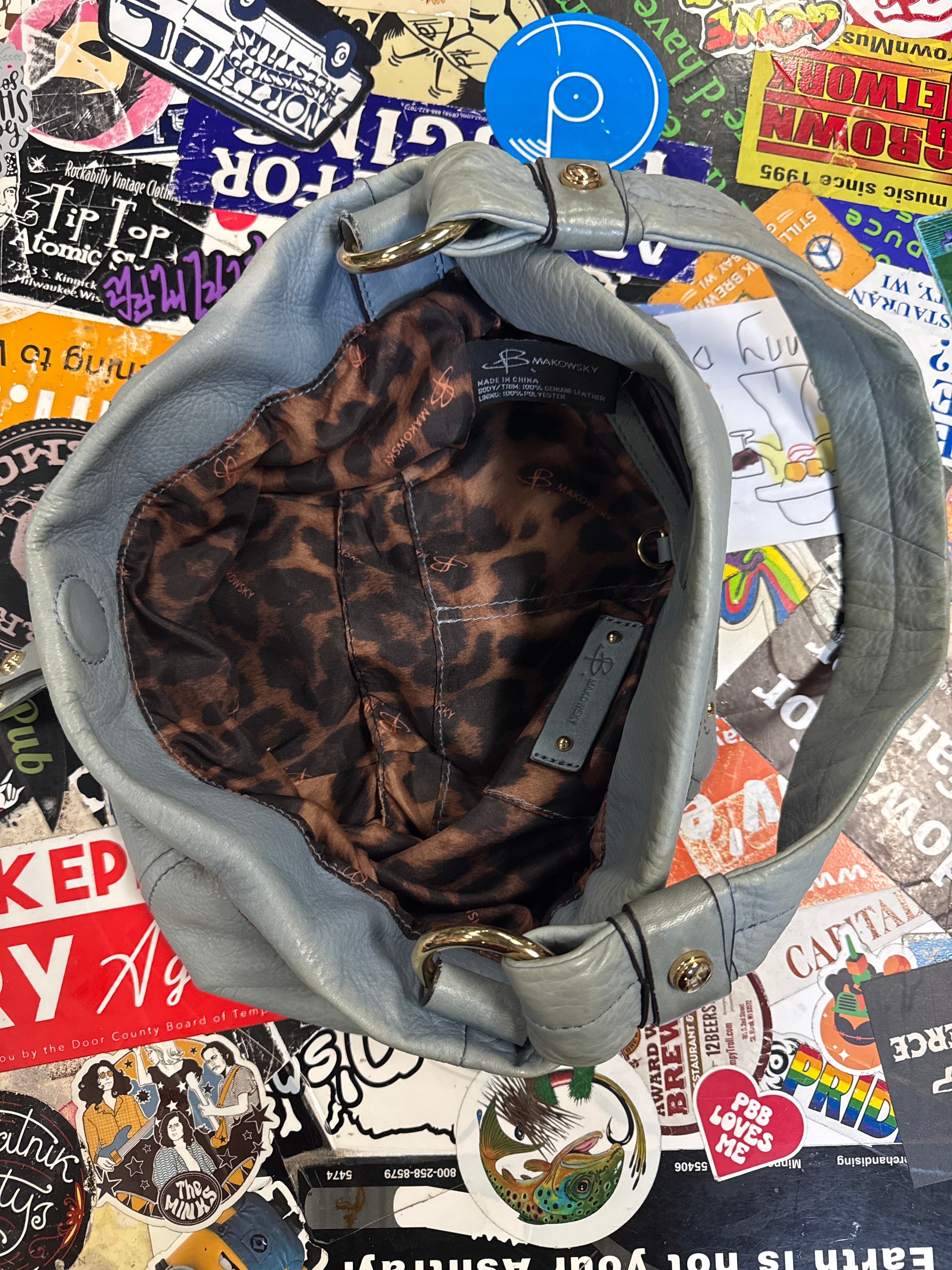 B MAKOWSKY POWDER BLUE HOBO