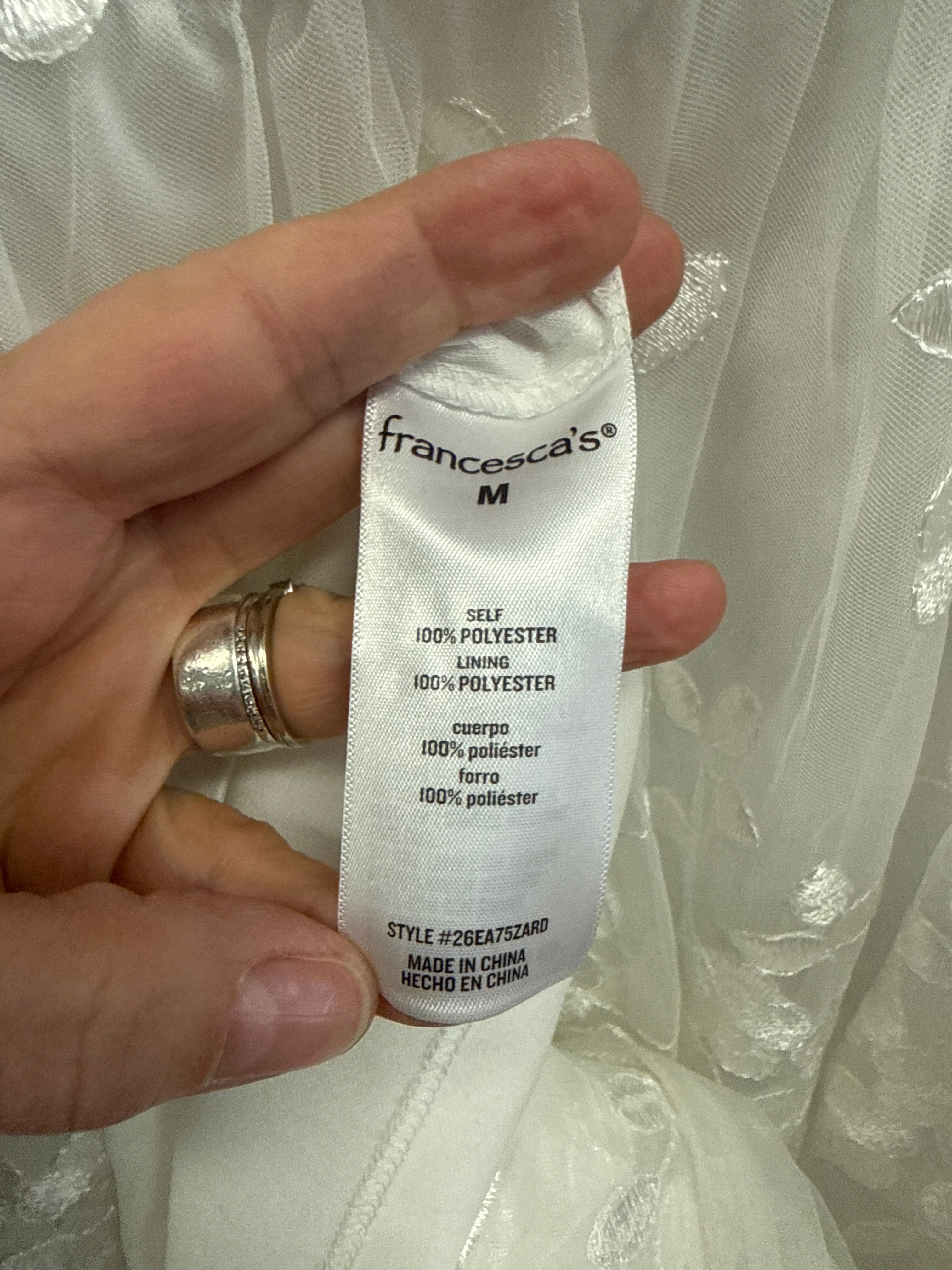 NWT EMBROIDERED TULLE MIDI DRESS (org$189)