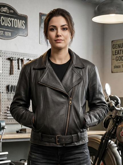 VTG NEW WORLD LADIES BIKER JACKET