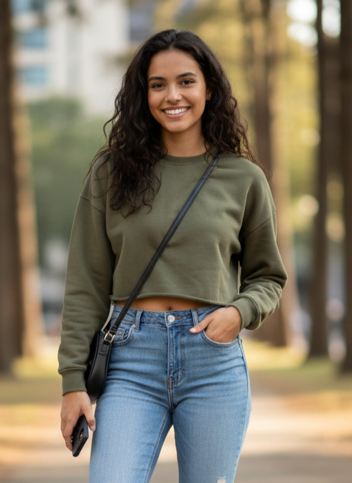 CROP CREWNECK SWEATSHIRT