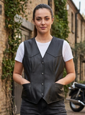 NWT UNIK WOMENS LEATHER VEST