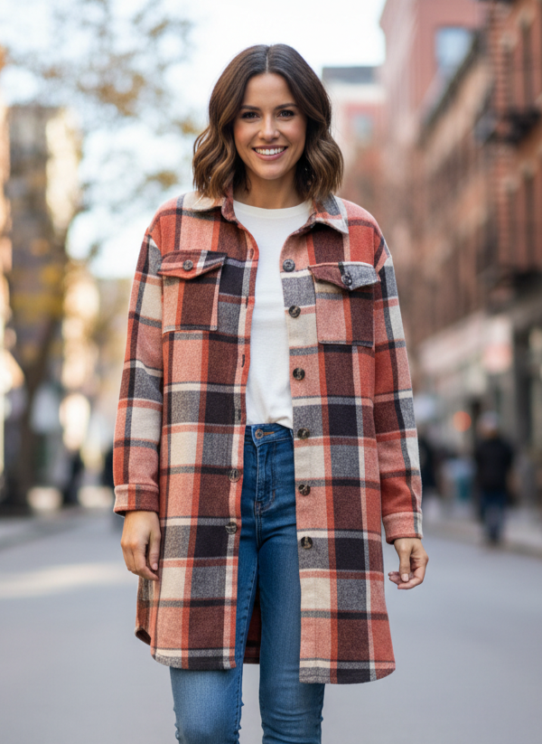 Plaid Longline Shacket