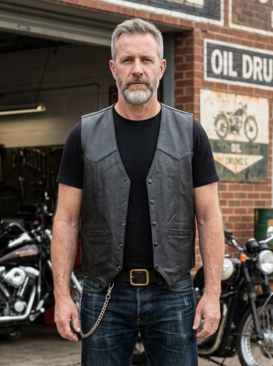 NWT CHROME GEAR LEATHER VEST