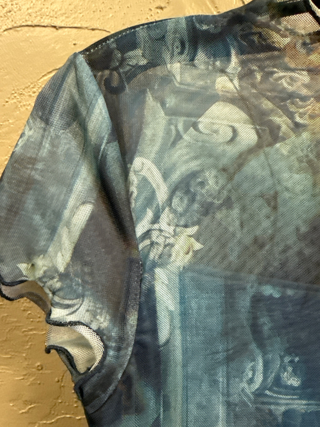 FUNNEL NECK MESH MIDI DRESS