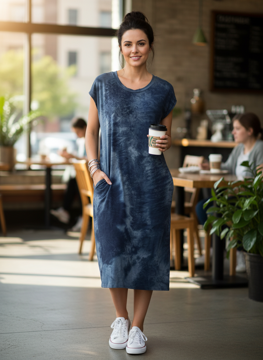 NWT UMGEE TIE DYE PINTUCK DRESS